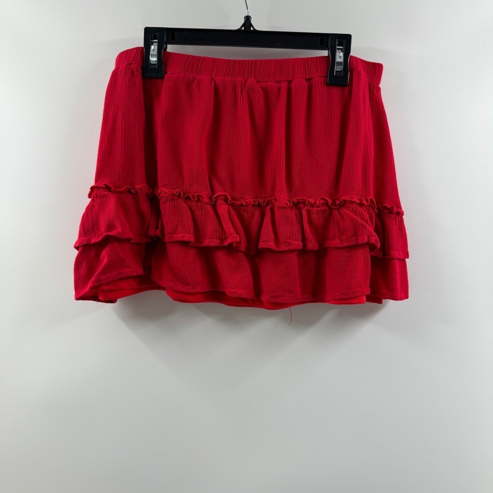 Urban Heritage Red Ruffle Mini Skirt Size Medium
